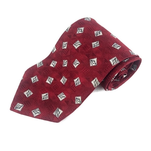 Zianetti Mens Tie, Red Silk - Picture 1 of 5